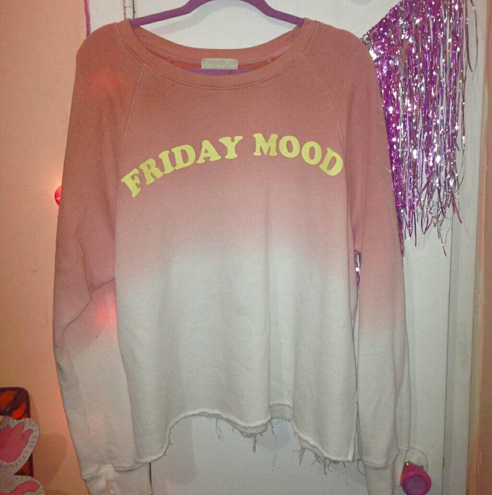 Forever 21 Women's Friday Mood Dip Dye Sweatshirt